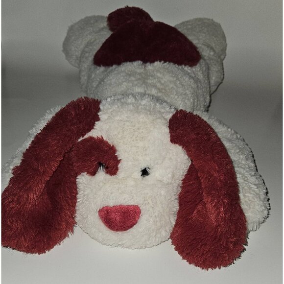 Aurora Hugga-Wug Floppy Puppy Dog Plush 19" Long Soft Stuffed Toy White Red 2019 - Picture 1 of 10